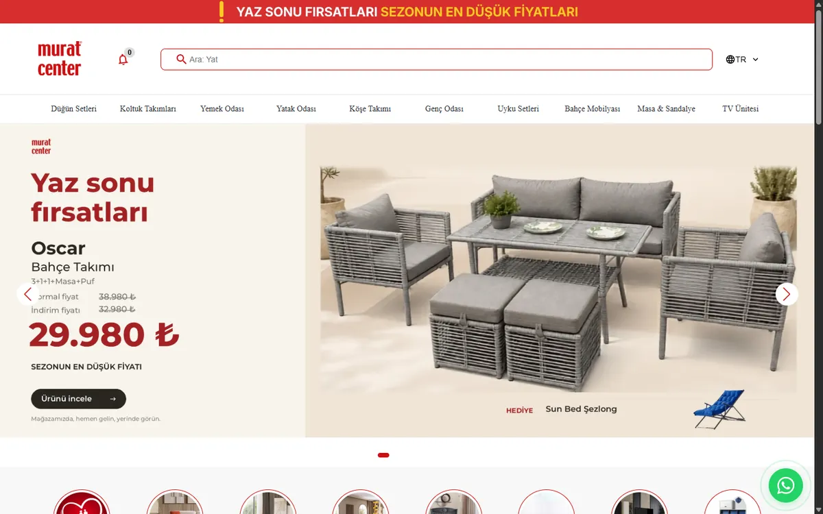 Murat Center web sitesinin ana sayfası